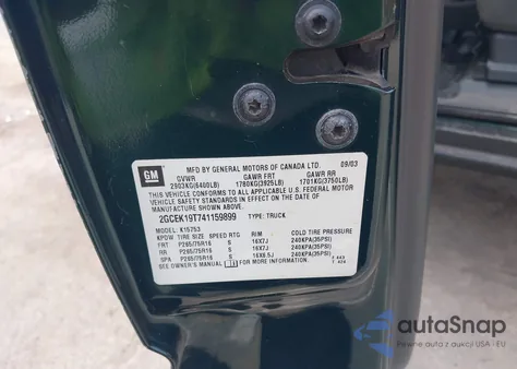 2004 Chevrolet Silverado 1500 Z71 из США, поврежденный, VIN 2GCEK19T741159899